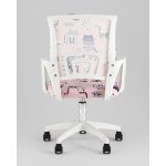 Кресло офисное TopChairs Simple SN Junior принт Pink Cats пластик белый