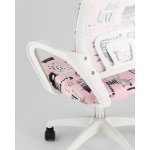 Кресло офисное TopChairs Simple SN Junior принт Pink Cats пластик белый