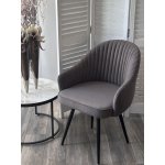 Стул ШЕЛЛ 360 град. поворот. B28 Темно-серый, велюр / черный каркас, М-City