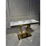 Стол-консоль Адамант IST-804,120х40х78 см, небесный белый/золотой