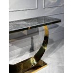 Стол-консоль Прайм IST-803,120х40х78 см, черный мрамор/золотой