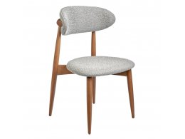 Стул Lucas светло-серый букле с ножками цвета орех