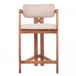 Стул полубарный Rich рогожка латте с ножками цвета орех