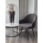 Стул ШЕЛЛ 360 град. поворот. B28 Темно-серый, велюр / черный каркас, М-City