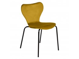 Стул Seven Style горчичный велюр с чёрными ножками