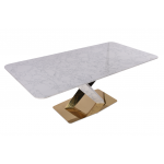 Стол обеденный Интерно Гранд MC3042-200WH, 200х100х75 см, белый мрамор/золото