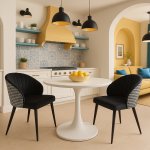 Стул Paola чёрный с жаккардом