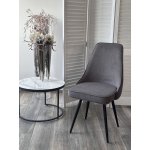 Стул БЕРТИ 360 град. поворот. B28 Темно-серый, велюр / черный каркас, М-City