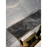 Стол-консоль Прайм IST-803,120х40х78 см, черный мрамор/золотой