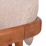 Стул полубарный Rich рогожка латте с ножками цвета орех