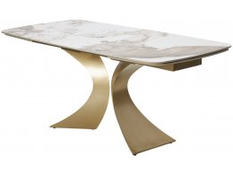 Стол MATIAS 180 GLOSS LUXURY PANDORA SOLID CERAMIC / шампань, ®DISAUR