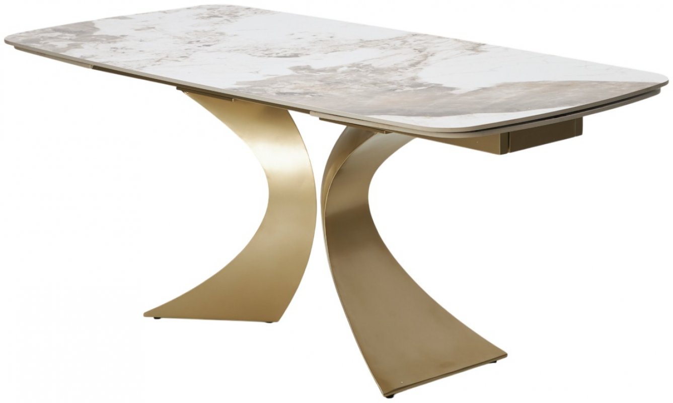 Стол MATIAS 180 GLOSS LUXURY PANDORA SOLID CERAMIC / шампань, ®DISAUR