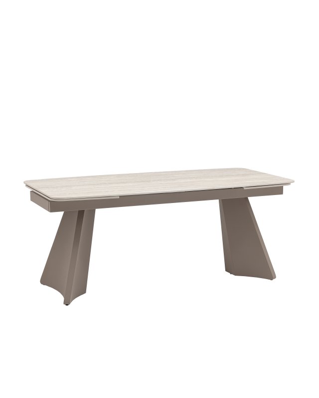 Стол обеденный Eliora 180-260х90 см серый травертин керамика