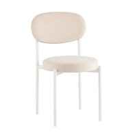 Стул Бриф SN велюр молочный каркас белый муар