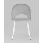 Стул Меган SN велюр светло-серый белые ножки