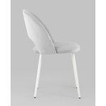 Стул Меган SN велюр светло-серый белые ножки