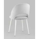 Стул Меган SN велюр светло-серый белые ножки