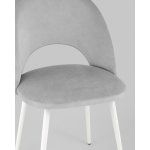Стул Меган SN велюр светло-серый белые ножки