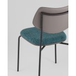 Стул обеденный Casey темно-бирюзовый с серой экокожей