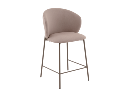Стул полубарный Блейз велюр бежевый, каркас бежево-серый