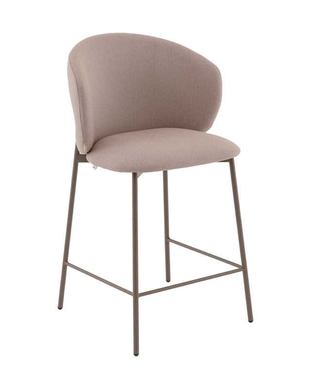 Стул полубарный Блейз велюр бежевый, каркас бежево-серый
