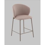 Стул полубарный Блейз велюр бежевый, каркас бежево-серый