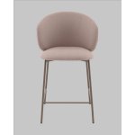 Стул полубарный Блейз велюр бежевый, каркас бежево-серый