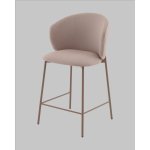 Стул полубарный Блейз велюр бежевый, каркас бежево-серый