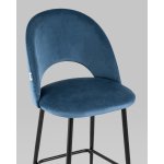 Стул полубарный Меган SN велюр пыльно-синий