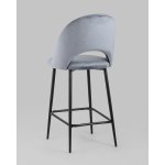 Стул полубарный Меган SN велюр серый