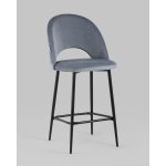 Стул полубарный Меган SN велюр серый