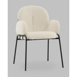 Стул с подлокотниками Моллек букле молочный