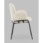 Стул с подлокотниками Моллек букле молочный