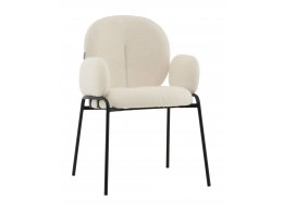 Стул с подлокотниками Моллек букле молочный