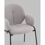 Стул с подлокотниками Моллек букле светло-серый