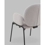 Стул с подлокотниками Моллек букле светло-серый