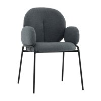 Стул с подлокотниками Моллек букле темно-серый