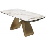 Стол PALACIO 180  KL-188 Контрастный мрамор матовый, итальянская керамика/ Шампань, ®DISAUR
