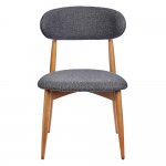 Стул Lucas тёмно-серый букле с ножками цвета орех