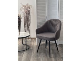 Стул ШЕЛЛ 360 град. поворот. B28 Темно-серый, велюр / черный каркас, М-City