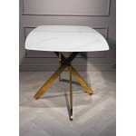 Стол обеденный Элис Рэк BS1803-140WT,140х80х76 см, белый/золото