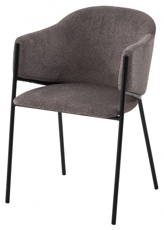 Стул ДИЛЛ, цвет  Lana 30 коричневый, ткань / черный каркас М-City