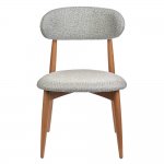 Стул Lucas светло-серый букле с ножками цвета орех