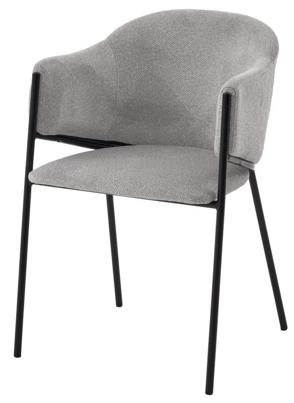 Стул ДИЛЛ, цвет  Lana 80 серый, ткань / черный каркас М-City