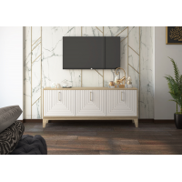 Комод Доминика МДФ белый софт/дуб сонома