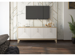 Комод Доминика МДФ белый софт/дуб сонома