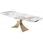 Стол MATIAS 180 GLOSS LUXURY PANDORA SOLID CERAMIC / шампань, ®DISAUR