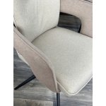 Стул KINNET 360 град. поворот.  MOHAIR-110 / CASTEL-15 Бежевый,ткань/ Тем.-серый каркас, ®DISAUR