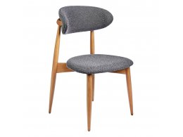 Стул Lucas тёмно-серый букле с ножками цвета орех