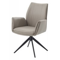 Стул YOZEF 360 град. поворот. HF017-09 Латте, экокожа / Черный, ®DISAUR